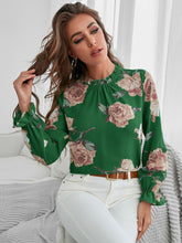 All-Season Ruffle Top Featuring a Structured Mock Neck Design